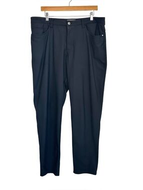 Rye 51 Mens Flat Front Straight Pants Sz 36 Black Chino Stretch